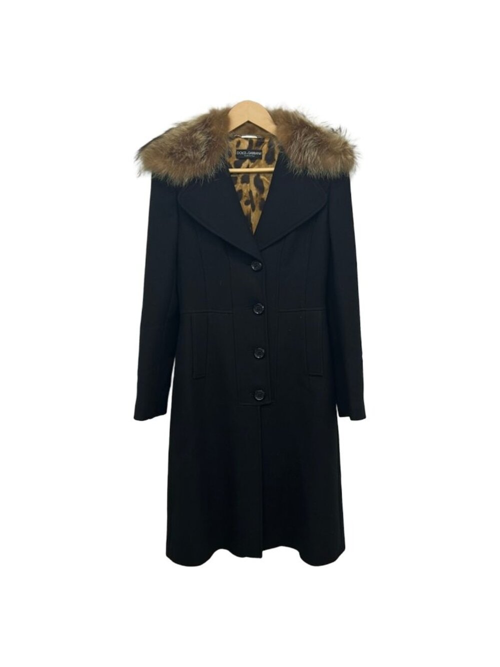 Dolce & Gabbana Coat M Black Lights Brown Long Sleeve Fall Winter 40